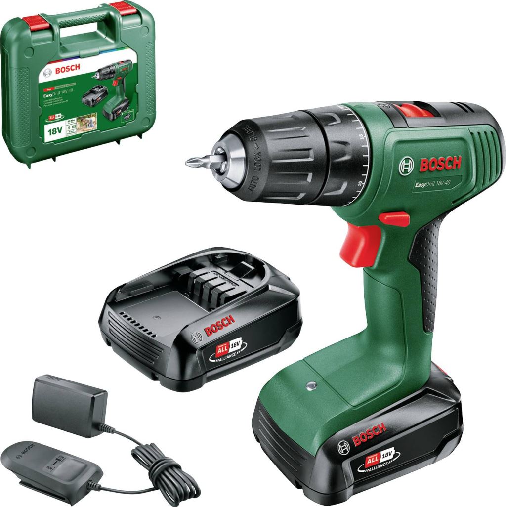 Bosch Easydrill 18V-40 akkus fúró-csavarozó, 2db 1,5Ah-s akkuval (06039D8002)
