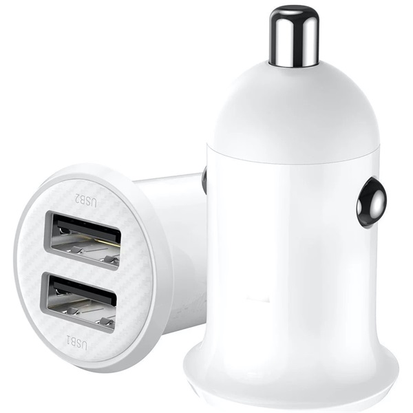 BLACKBIRD Autós Szivargyújtós Adapter 2xUSB + beépített Micro USB kábel, Fehér BLACKBIRD Autós Szivargyújtós Adapter 2xUSB + beépített Micro USB kábel, Fehér
