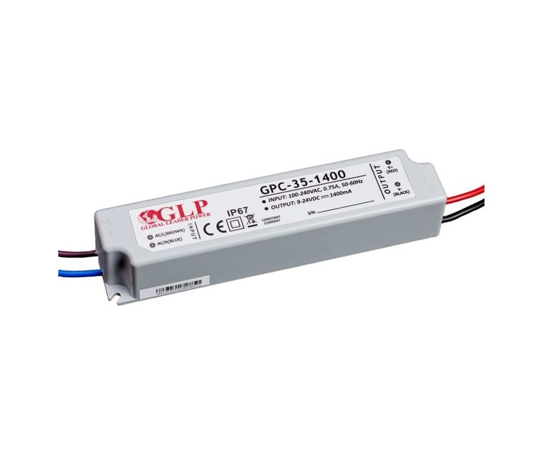 GLP GPCP-35-1400 33.6W 12+24V/1400mA IP67 LED tápegység