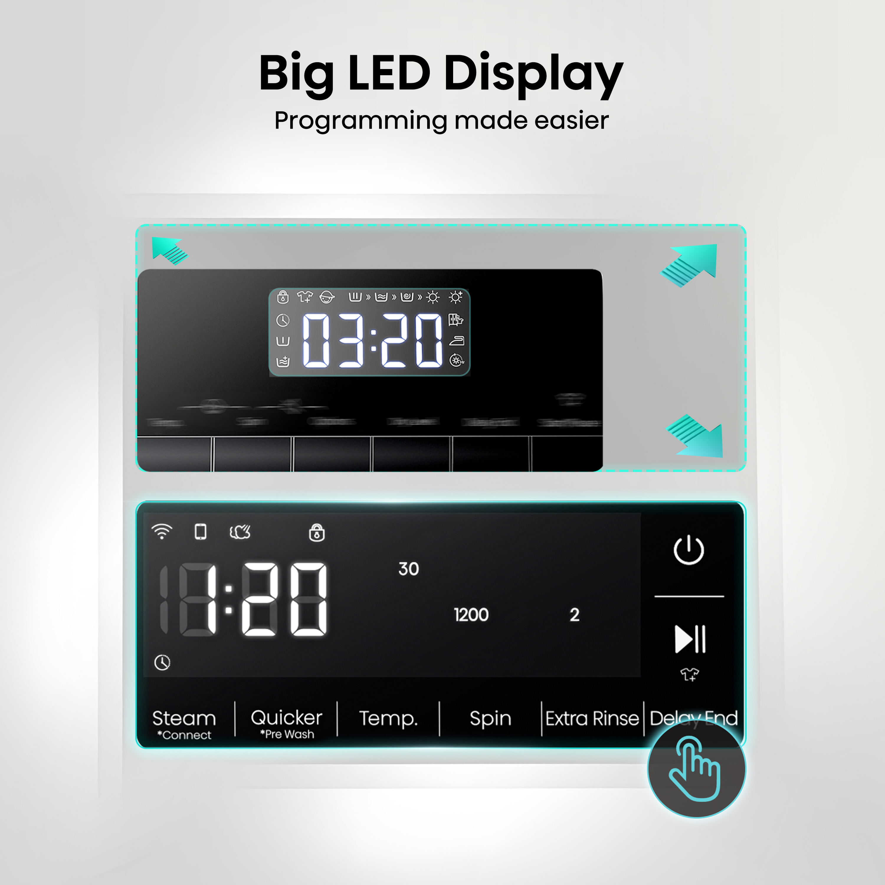 Hisense WF3S8043BB3 Elöltöltős mosógép - 8 Kg, 1400 Fordulat/perc, A Energiaosztály