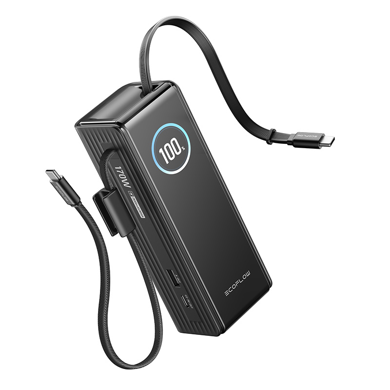 EcoFlow RAPID 25000mAh  170W  beépített 100W-os kábelek Powerbank