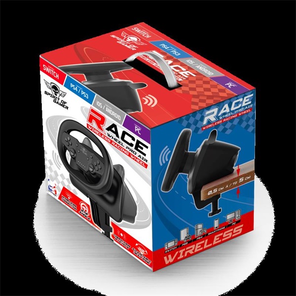 Spirit of Gamer Kormány  RACE WHEEL PRO AIR  Fekete 