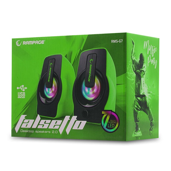 Rampage   RMS-G7 Falsetto  6W RMS 2.0 RGD LED Hangszóró Zöld