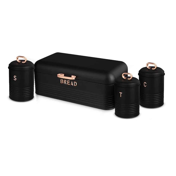 Berlinger Haus BH/6753 rose gold-fekete 3 részes tároló szettel, kenyértartó Berlinger Haus BH/6753 rose gold-fekete 3 részes tároló szettel, kenyértartó