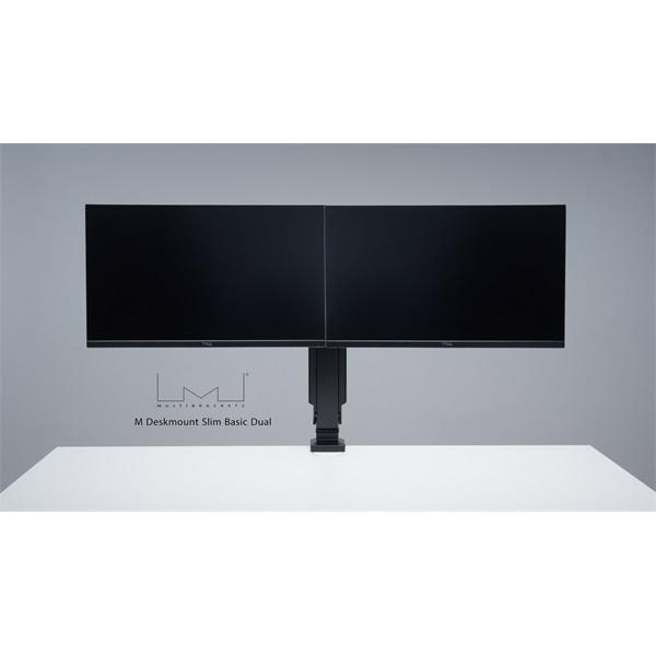 MULTIBRACKETS  2 képernyős M Deskmount Slim Basic Dual  17-27" max.VESA: 200x200 mm  6 kg Asztali konzol