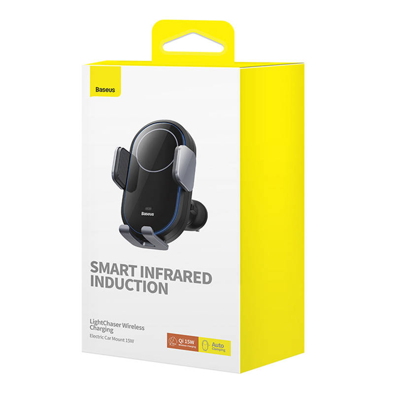 car holder with inductive charger Baseus LightChaser  (Black) car holder with inductive charger Baseus LightChaser  (Black)