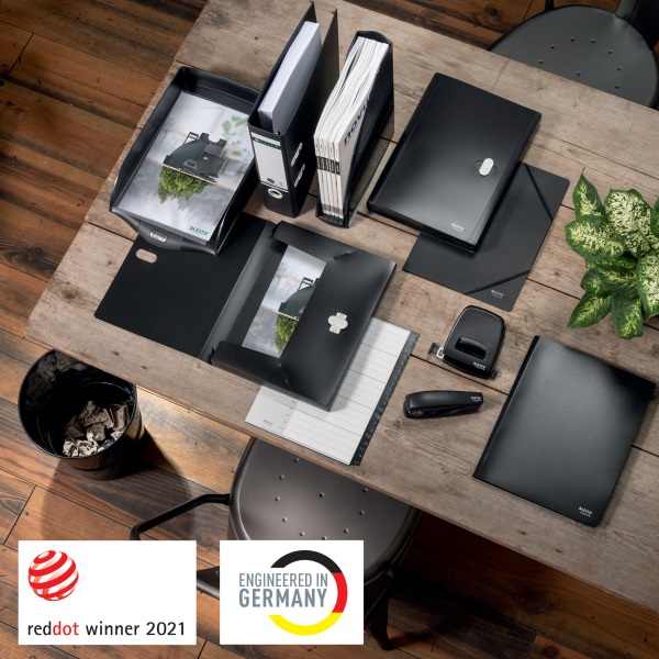 Gyorsfűző, A4, karton, LEITZ "Recycle", fekete