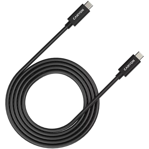 Canyon UC-42 2m USB 3.2 Gen 2×2 C -> USB 3.2 Gen 2×2 C fekete adat- és töltőkábel Canyon UC-42 2m USB 3.2 Gen 2×2 C -> USB 3.2 Gen 2×2 C fekete adat- és töltőkábel