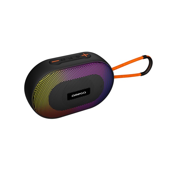 OMEGA Hangszóró 5W Bluetooth V5.1, RMS, RGB, fekete (OGQ101)