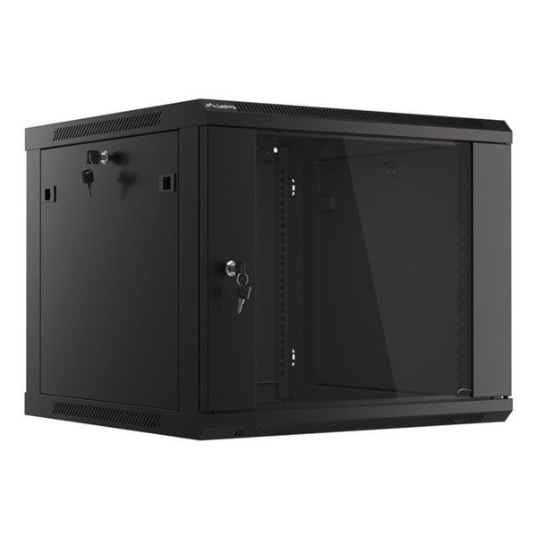 Lanberg 9U 19" fali rack szekrény 600x600mm fekete (WF01-6609-10B)