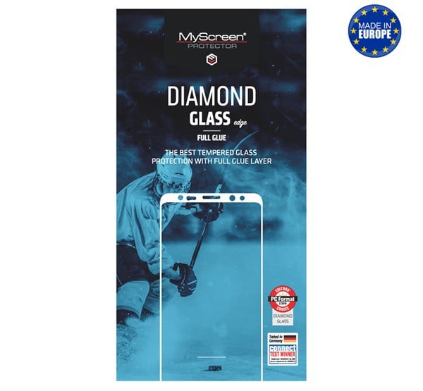 MYSCREEN DIAMOND GLASS EDGE képernyővédő üveg (2.5D, full glue, teljes felületén tapad, karcálló, 0.33 mm, 9H) FEKETE [Samsung Galaxy M21 ...