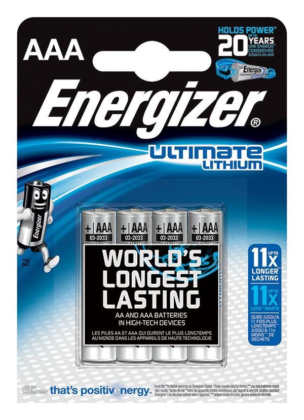Energizer Ultimate Lithium AAA L92 ceruzaelem (4db/csomag)  (7638900273267)