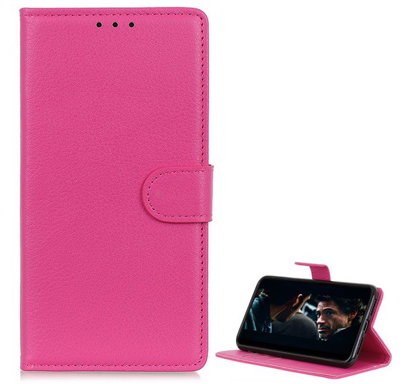 Tok álló, bőr hatású (FLIP, oldalra nyíló, asztali tartó funkció, prémium) RÓZSASZÍN [Huawei P Smart (2020)]