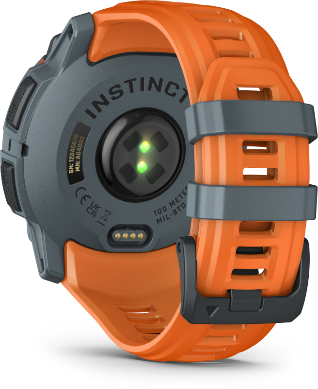 Garmin Instinct 3  50mm Solar Szürke, narancssárga szíj