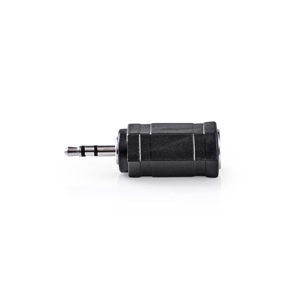 Nedis sztereó audio adapter, 2.5mm dugasz, 3.5mm aljzat, nikkelezett, ABS, 10db, fekete (CAGP21930BK)