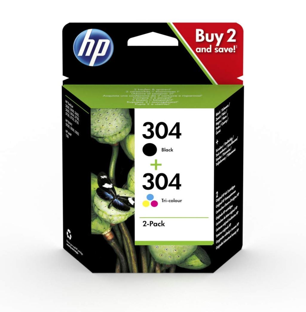HP 304 2 darabos tintapatron fekete/háromszínű (3JB05AE) HP 304 2 darabos tintapatron fekete/háromszínű (3JB05AE)