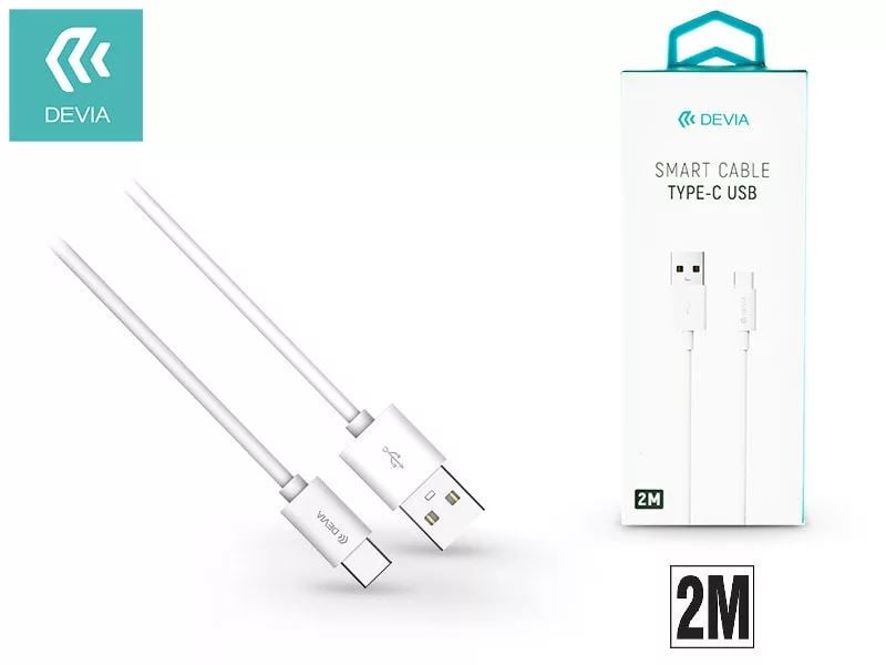 Devia USB - USB Type-C adat- és töltőkábel 2 m fehér (ST312038) Devia USB - USB Type-C adat- és töltőkábel 2 m fehér (ST312038)