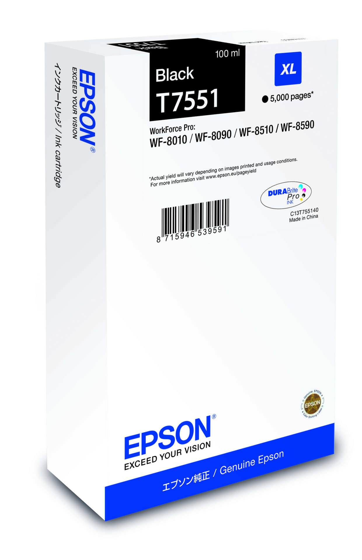 Epson T7551 Patron Fekete 5K Eredeti