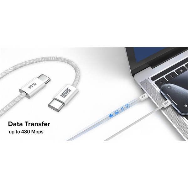 NEWELL USB-C - USB-C gyorstöltő kábel 60W  2m 