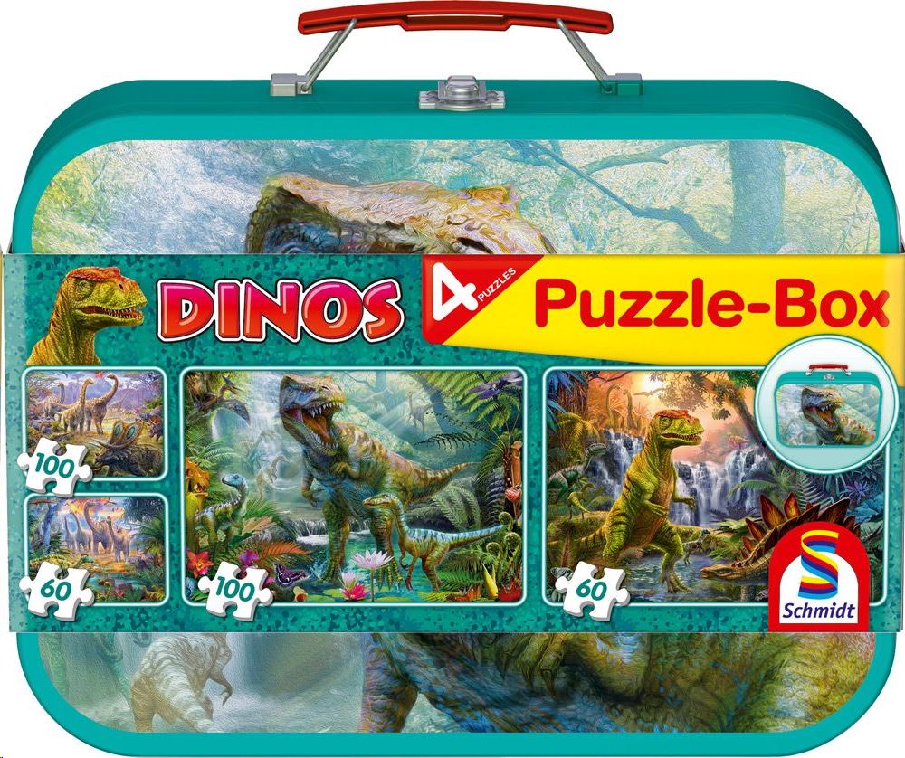 Schmidt Dinoszauruszok 2x60, 2x100 db Puzzle Box - Fém kofferben (56495, 17823-184) Schmidt Dinoszauruszok 2x60, 2x100 db Puzzle Box - Fém kofferben (56495, 17823-184)