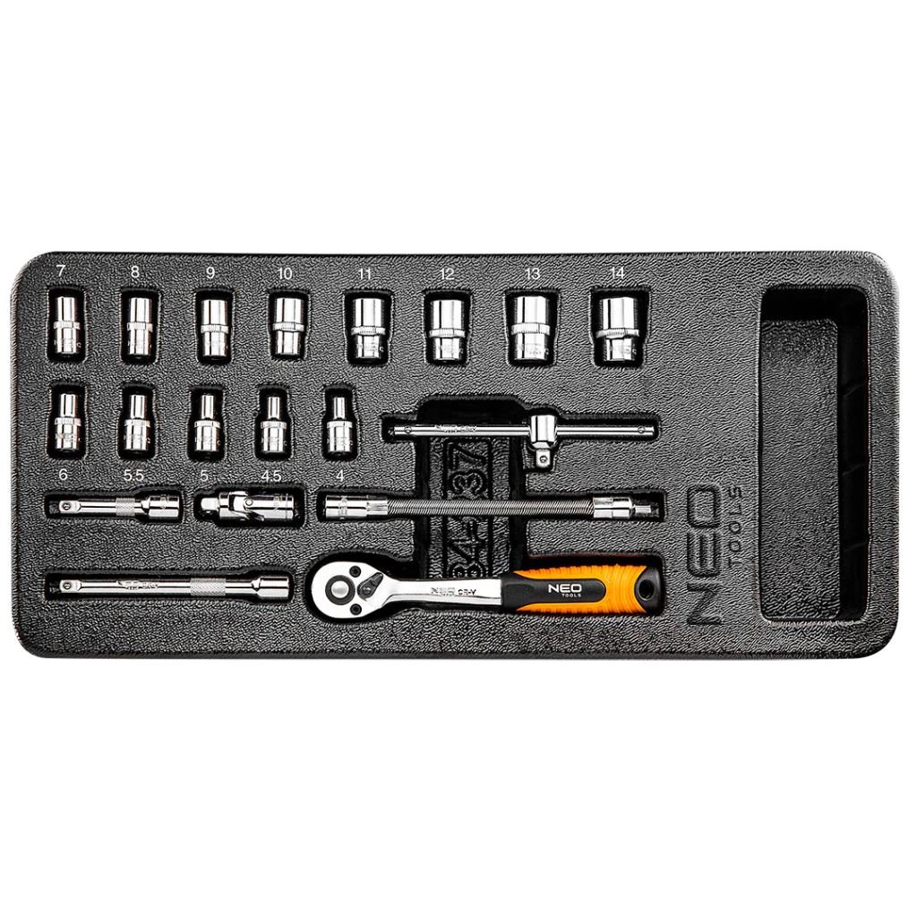 NEO Tools dugókulcskészlet 1/4", 19db (84-237)