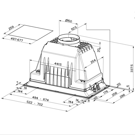 Faber INKA PLUS HCS X A52 PÁRAELSZÍVÓ BEÉPÍTHETŐ