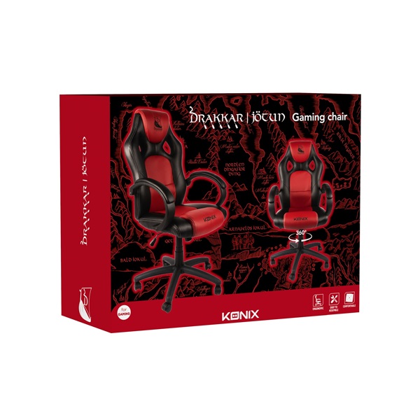 Konix Drakkar Jötun gaming szék fekete-piros (KX-DK-GC-JOTUN)