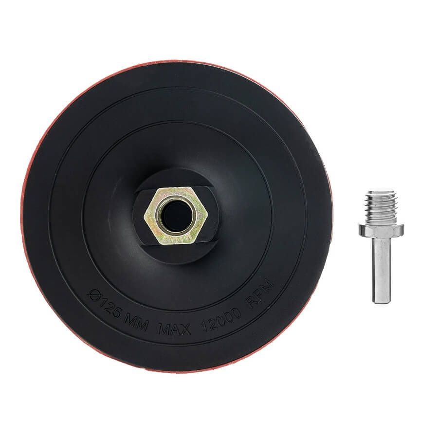 MTX 125mm tépőzáras csizolópárna tengellyel fúrógéphez/ sarokcsiszolóhoz (762309) MTX 125mm tépőzáras csizolópárna tengellyel fúrógéphez/ sarokcsiszolóhoz (762309)