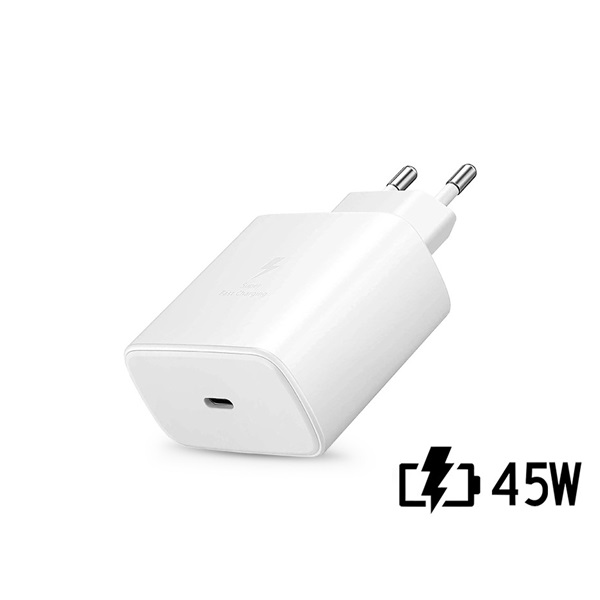 Samsung TypeC bemenet 45W  EPTA845EWE PD.3.0 Super Fast Charging   ECO gyári USB hálózati töltő adapter Fehér