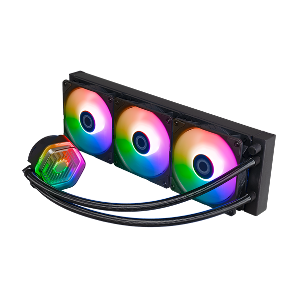 COOLER MASTER CPU hűtő MASTERLIQUID 360 ATMOS (vízhűtés), 3 Ventilátoros, ARGB Gen2, fekete