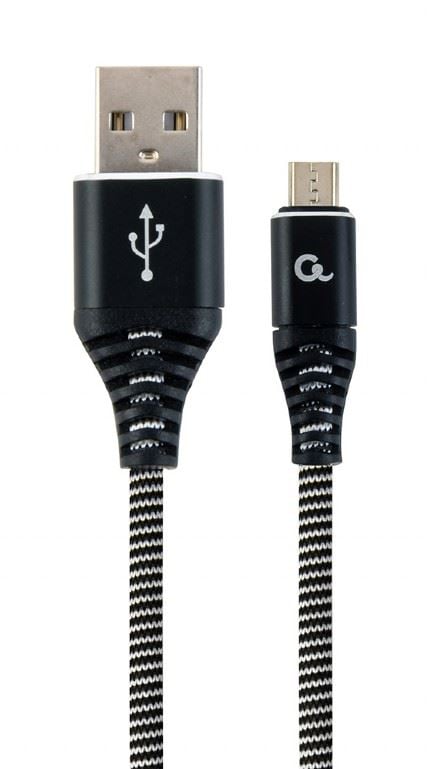 Gembird Premium Micro-USB - USB-A töltő- és adatkábel 1m fekete-fehér (CC-USB2B-AMmBM-1M-BW) Gembird Premium Micro-USB - USB-A töltő- és adatkábel 1m fekete-fehér (CC-USB2B-AMmBM-1M-BW)
