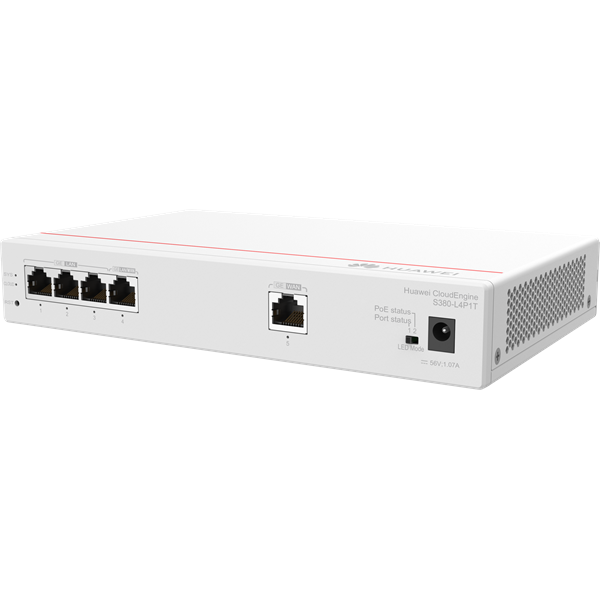 Huawei eKit Engine Gateway 1x1000Mbps (WAN) + 4x1000Mbps (PoE+), Menedzselhető, Asztali, S380-L4P1T