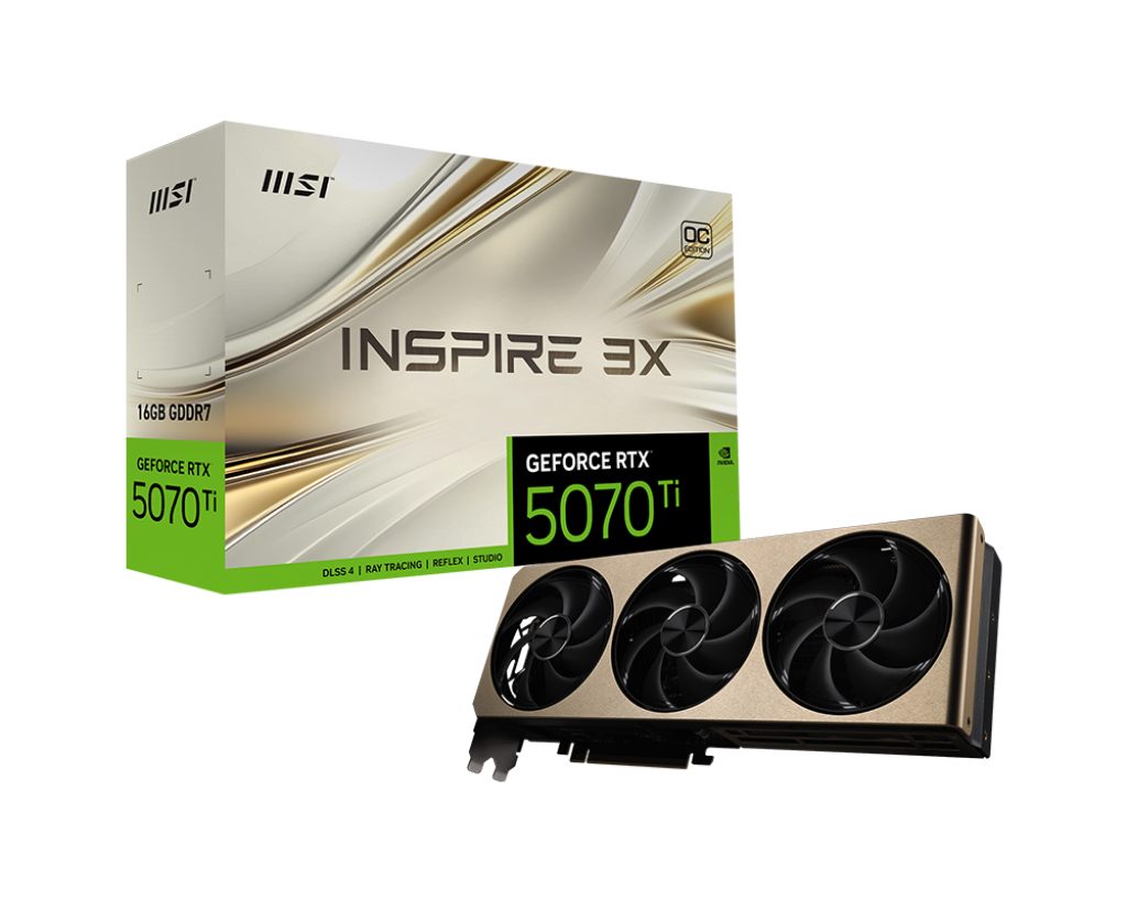MSI INSPIRE 3X OC GeForce RTX 5070 Ti 16GB videókártya