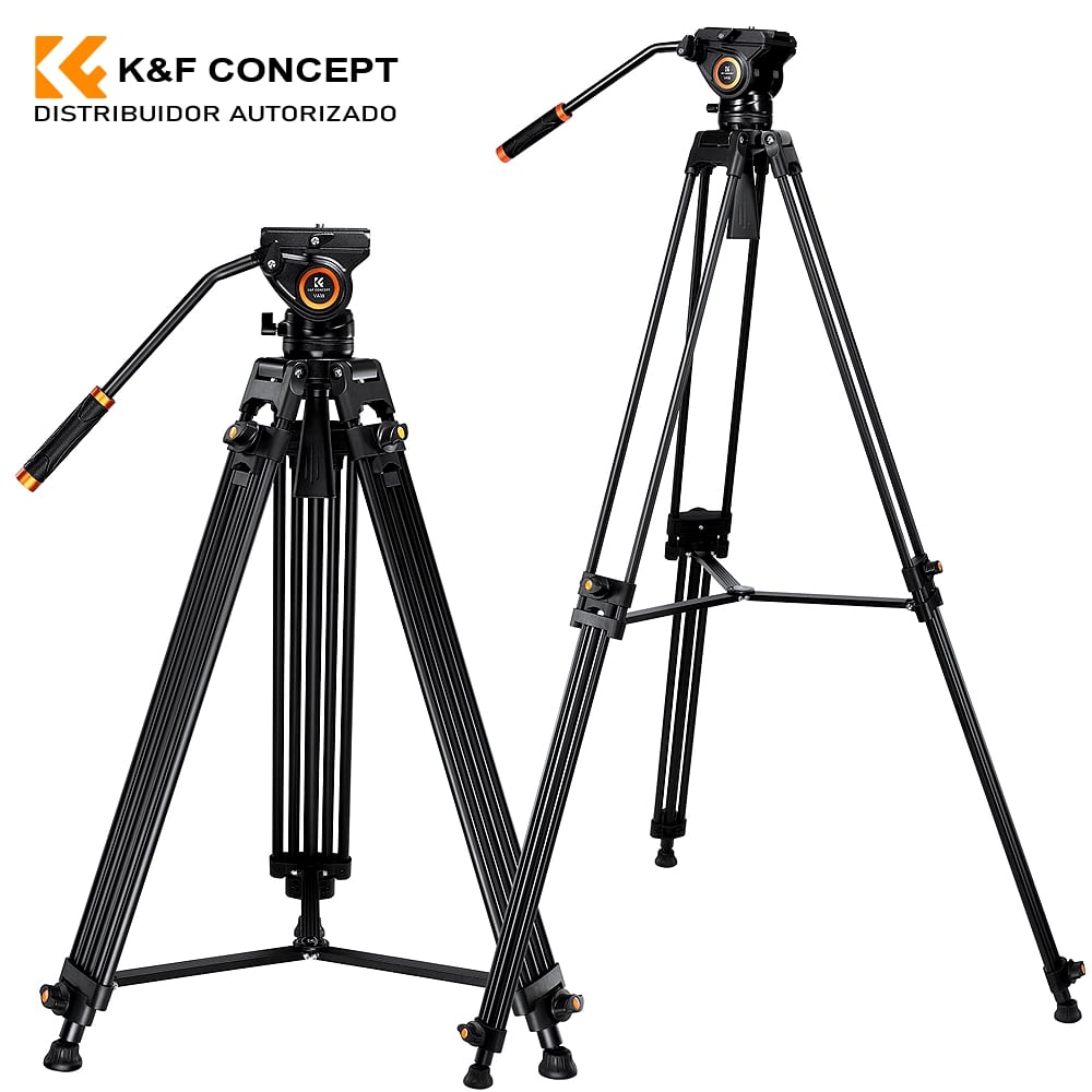 K&F Concept VA18 videóállvány  VH081 fluid video fej 183cm magasság 8kg teherbírás