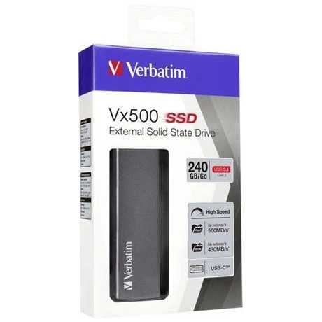 Verbatim  Vx500 Space Grey 256GB USB 3.2/USB Type-C SSD