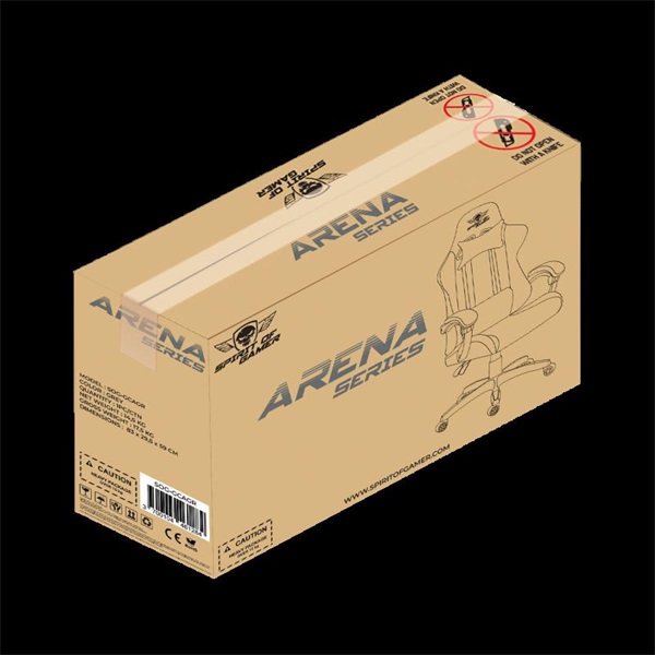 Spirit of Gamer szék - ARENA Light Grey (állítható magasság; párnázott kartámasz; PU; max.120kg-ig, világos-szürke)