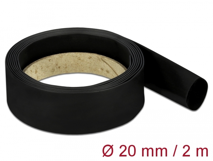 Delock Fekete zsugorcső 2 m x 20 mm (18985)