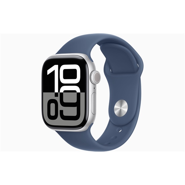 Apple Watch S10 GPS (42mm) ezüst alumínium tok, denim sportszíj (M/L) okosóra Apple Watch S10 GPS (42mm) ezüst alumínium tok, denim sportszíj (M/L) okosóra
