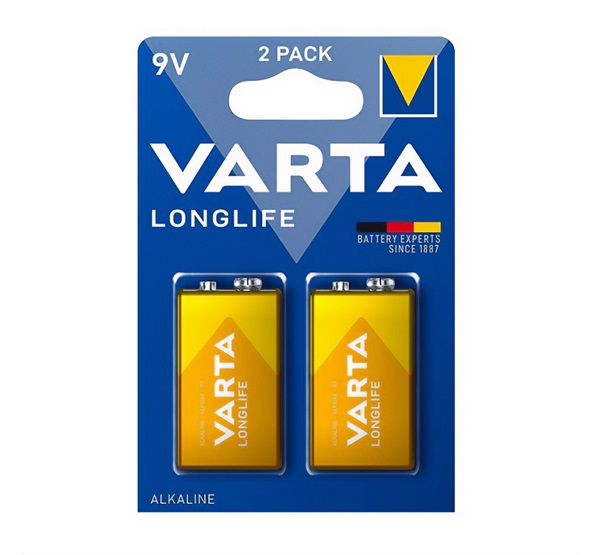 Varta LONGLIFE tartós elem (6LR61, 9V, alkáli) 2db/csomag (4122101412)