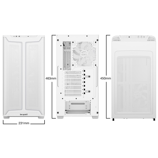 Be Quiet! Pure Base 501 DX White  ATX  edzett üveg oldallap Számítógépház Fehér 