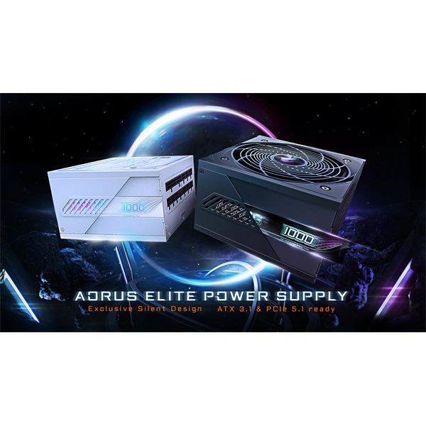 GIGABYTE AORUS ELITE 1000W 80+ Platinum moduláris Gen 5.0 Tápegység 