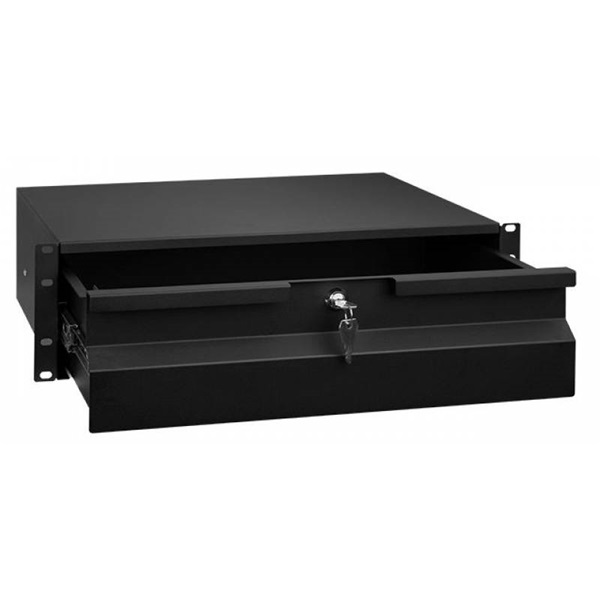 Stalflex rack szekrény fiók 3U 19" fekete (RD19-3U-B)