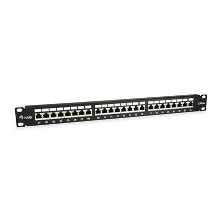 Equip  326625 Patch Panel 24 port  Cat6A  1U  árnyékolt  19" fekete 