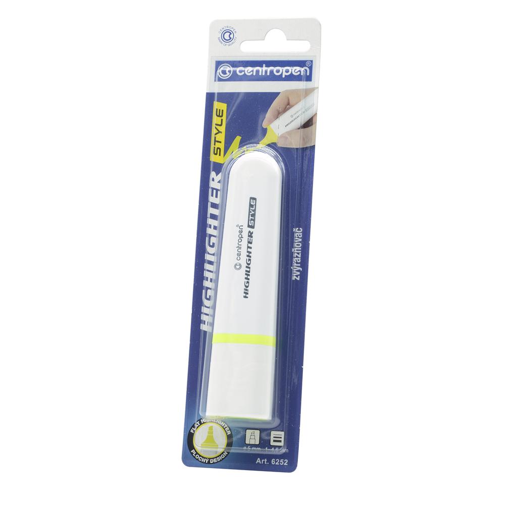 Centropen Szövegkiemelő 1-4,6mm, vágott hegyű,  6252 neon sárga (462526051)