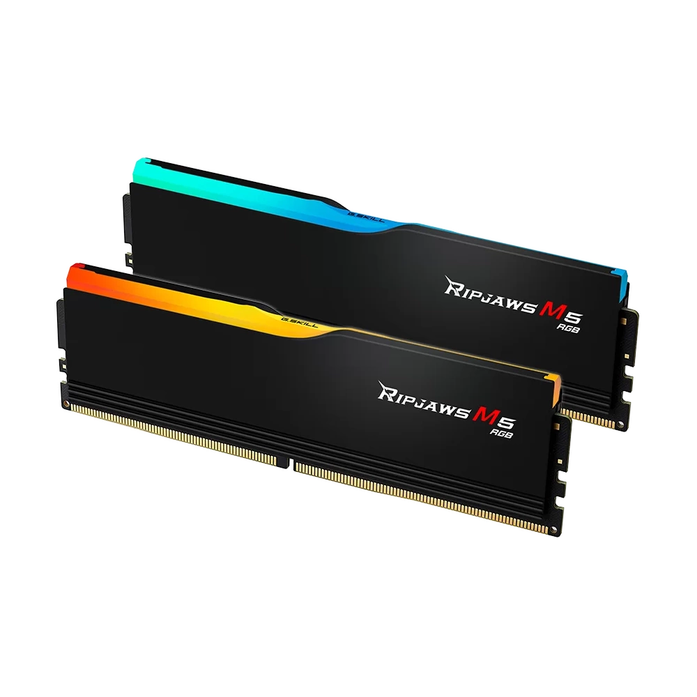G.SKILL Ripjaws M5 RGB 32GB Kit2 (2 x 16GB) DDR5 6000 Mhz 36-44-44-96 1.35V Memória Fekete G.SKILL Ripjaws M5 RGB 32GB Kit2 (2 x 16GB) DDR5 6000 Mhz 36-44-44-96 1.35V Memória Fekete