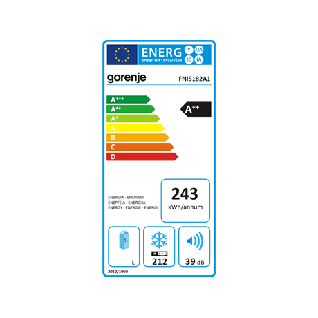 Gorenje FNI5182A1 FAGYASZTÓSZEKRÉNY BEÉPÍTHETŐ 7 FIÓK