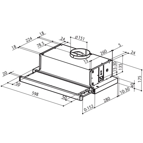 Faber FLEXA NG GLASS LUX BK A60 PÁRAELSZÍVÓ BEÉPÍTHETŐ