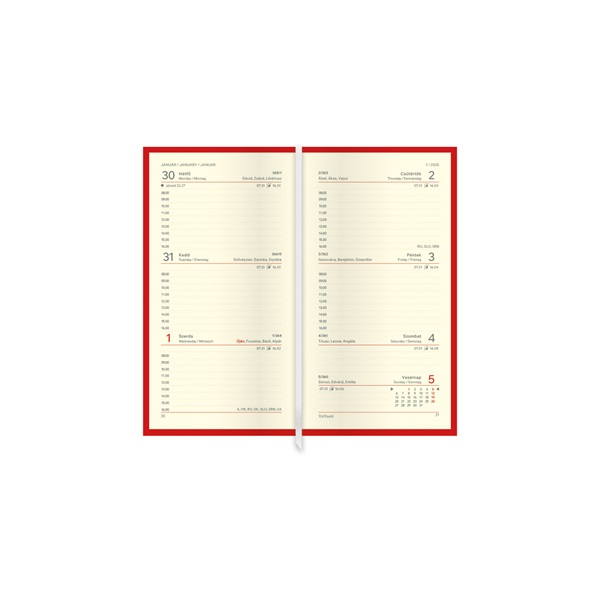 Kalendart Classic 2025 C035 kék heti beosztású álló zsebnaptár