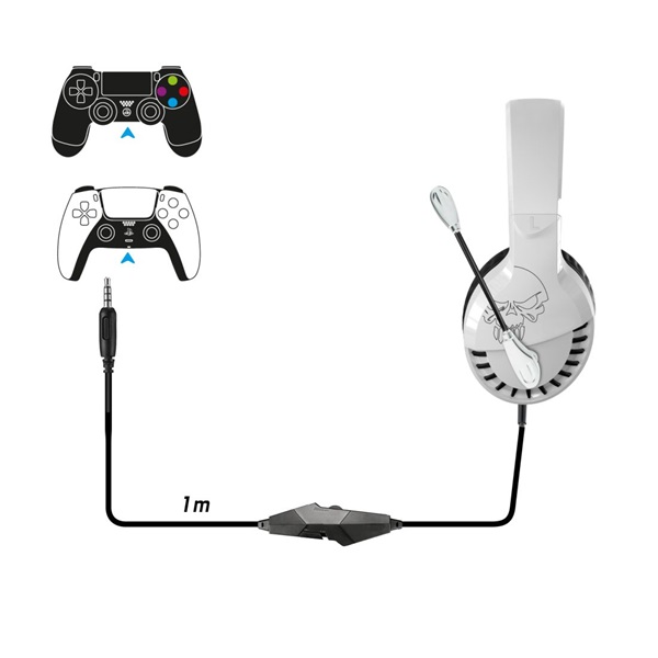 Spirit of Gamer PRO-H3 mikrofonos fejhallgató fehér-fekete (MIC-PH3PS5) Spirit of Gamer PRO-H3 mikrofonos fejhallgató fehér-fekete (MIC-PH3PS5)