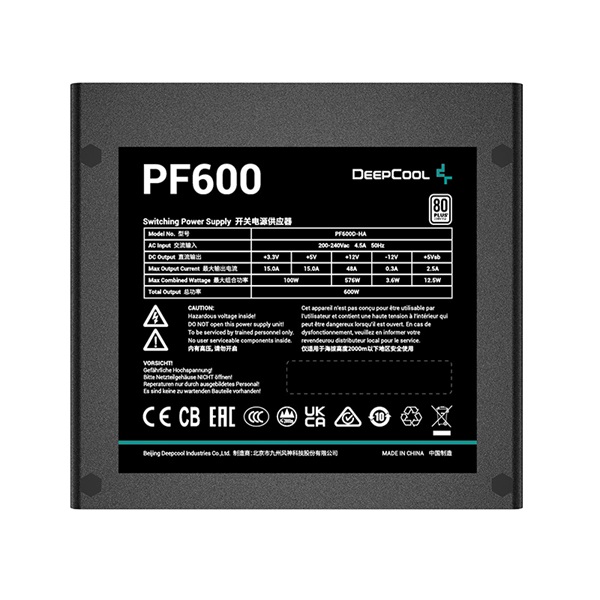 DeepCool  PF600 80 Plus  600W Aktív PFC  12cm Tápegység